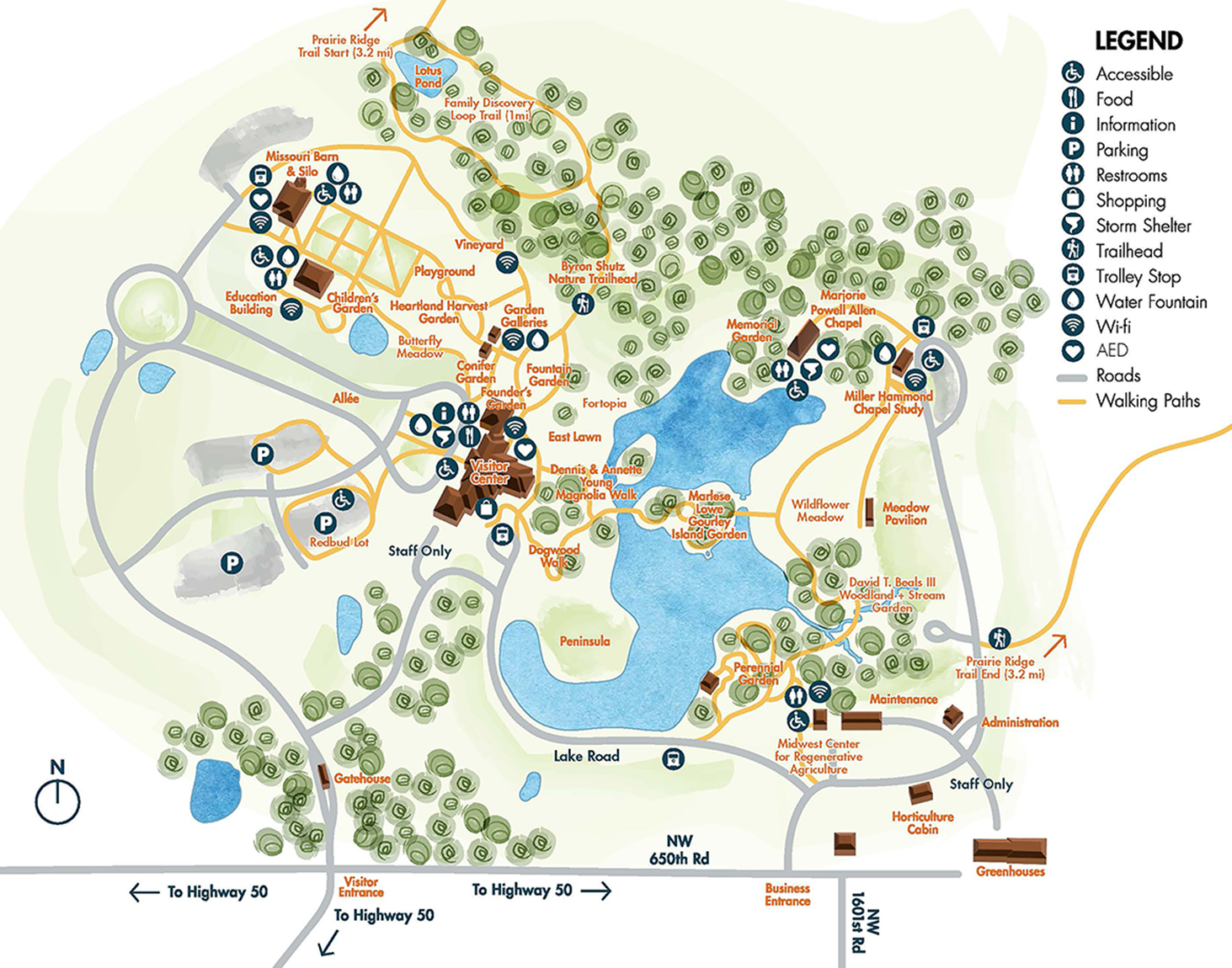 Map of Powell Gardens landscape