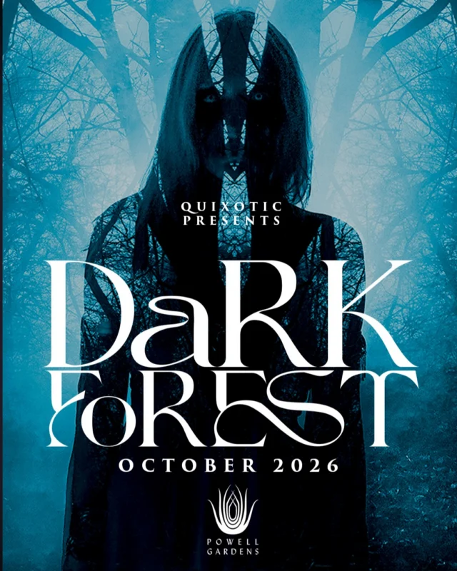 @quixoticfusion presents @darkforestkc at Powell Gardens this October. Tickets coming September 3. 🖤 

Link in bio. 

#powellgardens #darkforestkc #quixotic #kansascity #botanicalgarden #darkforsest