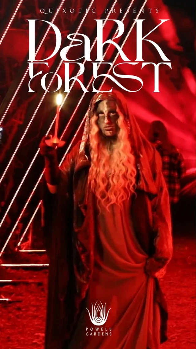 Dark Forest opens THIS WEEKEND. 🌲👻 

Powell Gardens and @quixoticfusion invite you to experience the woods in a whole new way, with eerie performances, captivating music, creative technology, and plenty of surprises. 

🎃 October 16–17, 22 (21+), 23–24, and 30–31 

Tickets are limited. Purchase online in advance at the link in our bio. 

Thank you to @boulevard_beer, Hague Quality Water, Salley’s Propane, and @toms_town for making @darkforestkc possible!